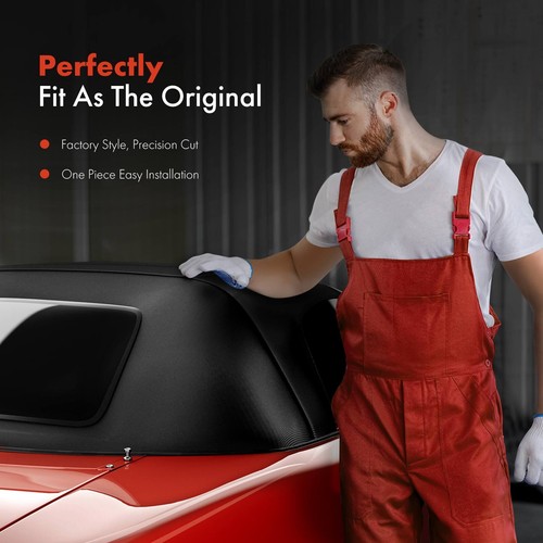 Convertible Soft Top w/ Plastic Window for BMW E36 318i 323i 325i 328i M3 Black - Picture 6 of 10