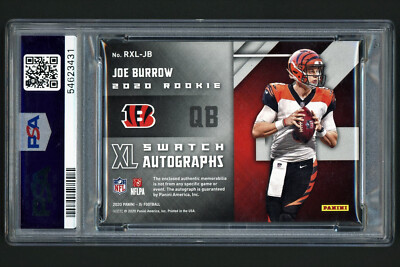 2020 Panini XR - Rookie XL Swatch Autographs Joe Burrow #RXL-JB