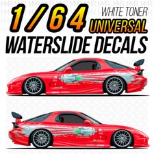 1/64 Scale DOM RX7 FAST AND FURIOUS Custom Universal WaterSlide Decal for Hot
