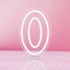 Neon Sign Number 0 9.8 Inches Height Usb Powered Night Lightup Numbers For Birth