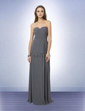 Bill Levkoff Bridesmaid Dress 776 Prom Wedding Chiffon Long Gown Strapless NEW