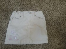 Girl's GAP Stretch size 4 beige corduroy flowers skirt