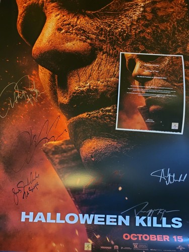 Halloween Kills CAST SIGNED Original 27x40 Movie Poster w/COA Jamie Lee Curtis