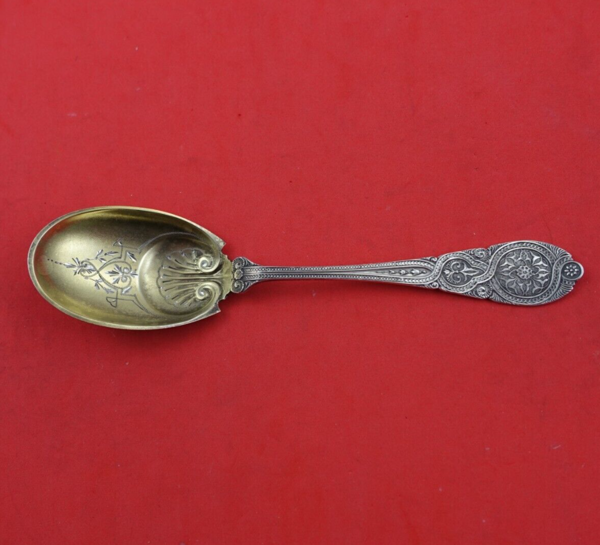 Moresque by Wendt Sterling Silver Sugar Spoon Gold Washed BrightCut 6