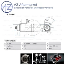 Fits Nissan X-Trail Primera Almera 2.2 D dCi + Other Models AZ Starter Motor