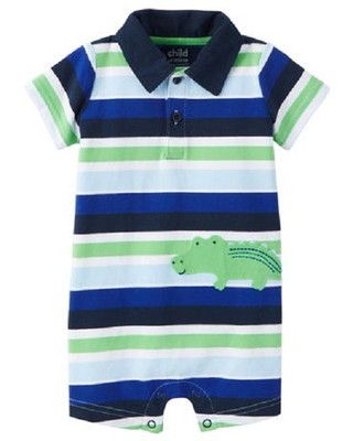 Child of Mine by Carter's Collared Alligator Romper Infant Toddler Boy  Sizes