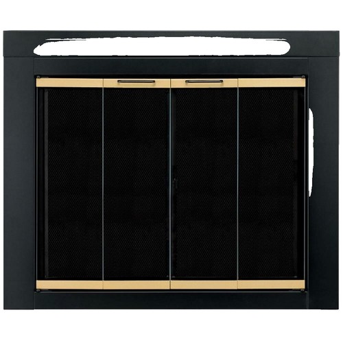 Pleasant Hearth 48-in Black Steel 3-Panel Arched Fireplace Screen in
