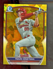 2023 Bowman Chrome Draft Sapphire Travis Honeyman 1st Yellow Refractor /75