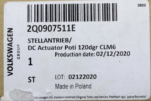 VW CC HVAC-Mischklappenstellmotor 2Q0907511E - Bild 3 von 4