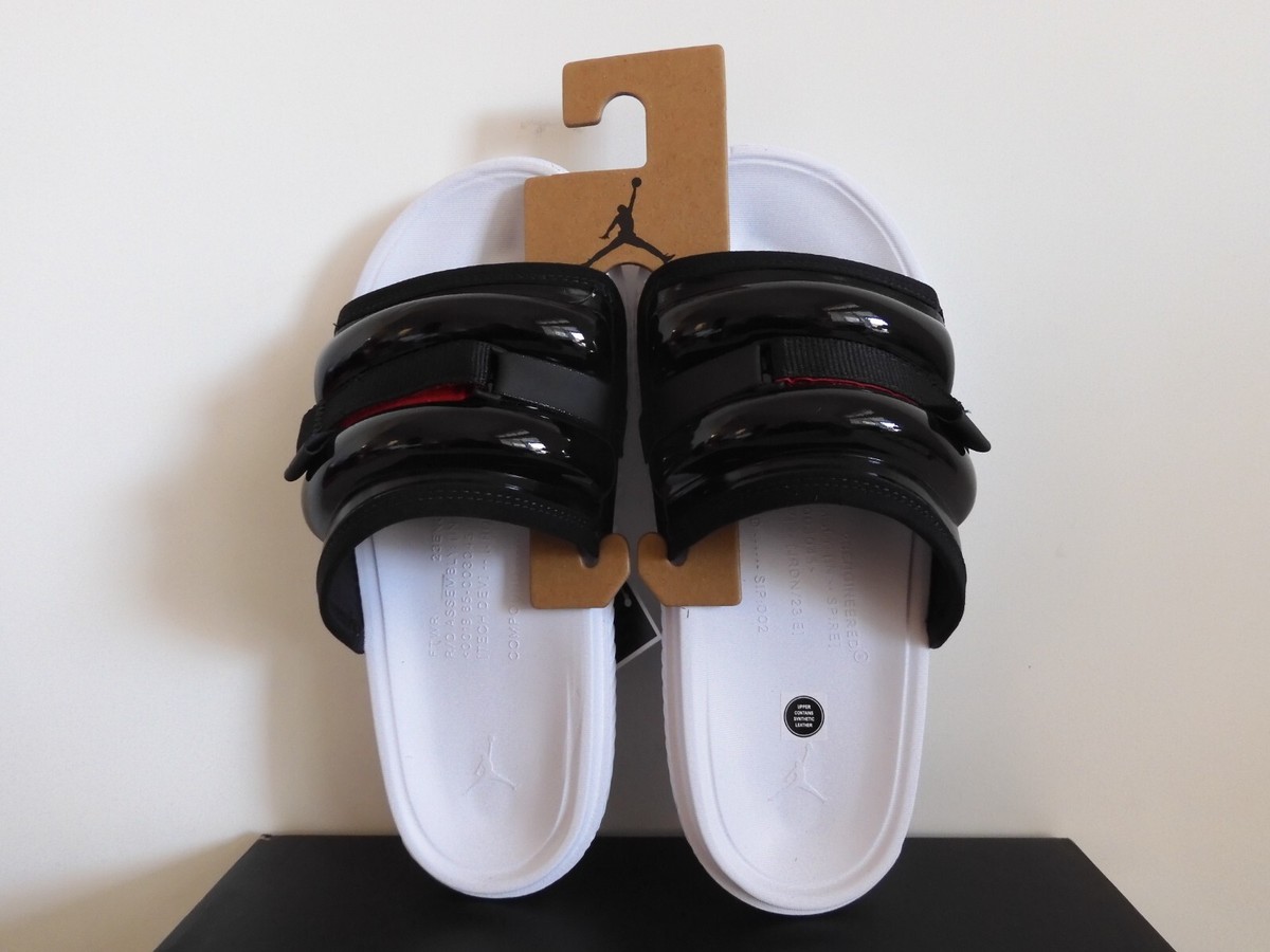 NIKE AIR JORDAN SUPER PLAY SLIDE BLACK-WHITE-RED 