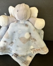 Plush Blankets And Beyond Elephant Lovey Security Blanket Blue  Grey