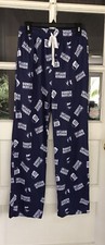 The Office Dunder Mifflin Pajama Bottoms Men's Blue Lounge Pants Sz S Button Fly