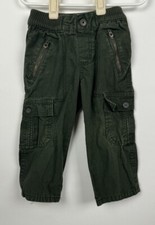 Gymboree Boy 18-24 Green Cargo Pants Zipper Pockets Elastic Waist Toddler 18 24