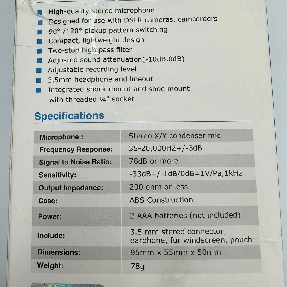 Boya BY-SM80 Stereo Micro für Kameras 95x55x50# - Bild 4 von 4