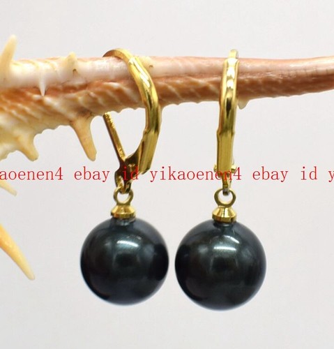 Handmade Pretty 10mm Multicolor Shell Pearl Gems Round Beads Leverback Earring - Picture 11 of 38