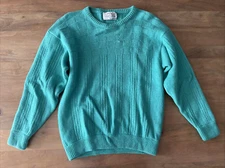 Turnbull & Asser 100% Merino Wool Sweater Mens Small Turquoise Made in Scotland
