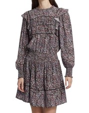 Rails Dress Women Small Floral Long Sleeve Lined Bohemian Cóctel Elastic Waist