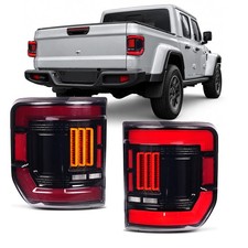 Led Tail Lights For 2020-2025 Jeep Gladiator Jt Smoked Sequential Animation Pair