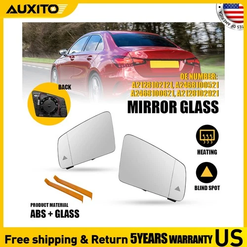 Driver Passenger Heated Mirror Glass W/Blind Spot For Mercedes C218 2011-2017