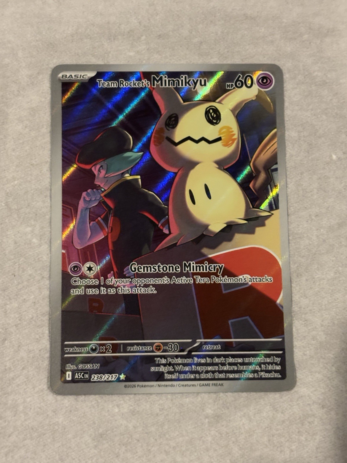 Team Rocket's Mimikyu 238/217 Me: Ascended Heroes Holo