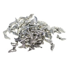 60pcs Assorted Angel Wing Charm Beads Antique Silver Spacer Jewelry Making