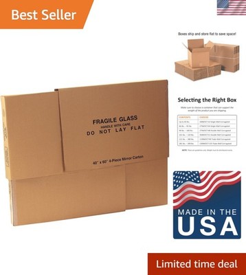 Custom Fit 4-Piece Mirror Box Set - Corrugated, Fragile Glass Shipping Solution