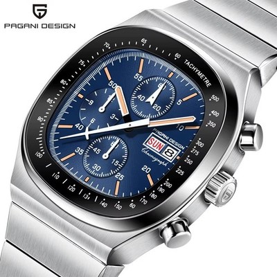 PAGANI DESIGN Chronograph Herrenuhr Saphirglas Miyota Quarz Edelstahl 100M