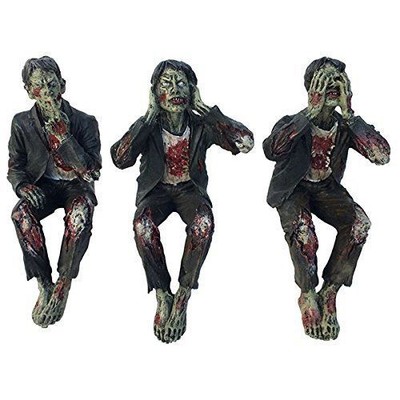 Drei Zombie Untote See Hear Speak No Evil Set Regalsitter Gothic Figuren