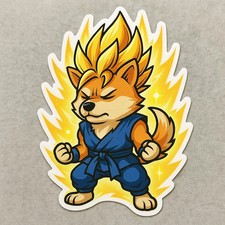 Dog Super Saiyan 9x9cm Car