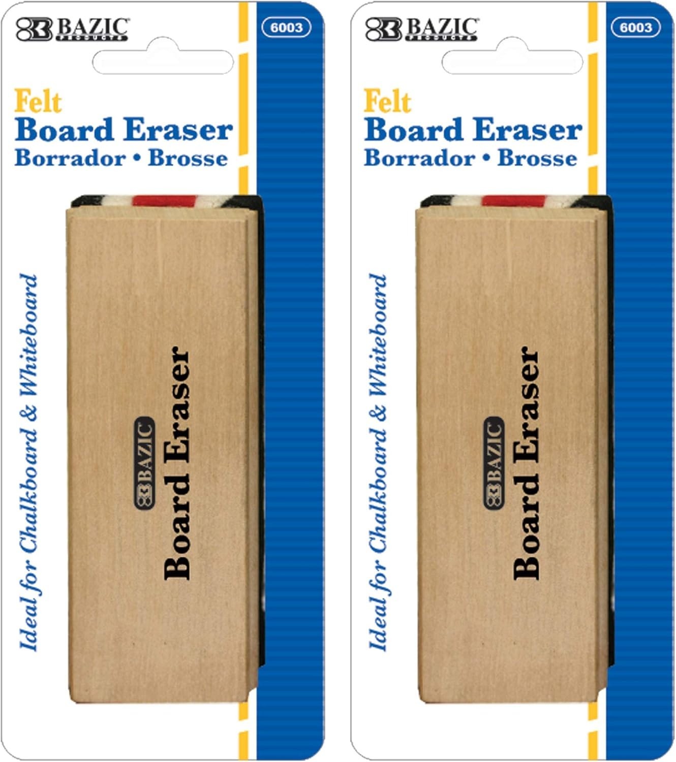 Chalkboard Eraser Wood Felt Blackboard Whiteboard Eraser Dustless Duster 2 PACK