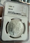 1888 Morgan Dollar $1 Silver NGC MS 63 Uncirculated Philadelphia KM#110 869