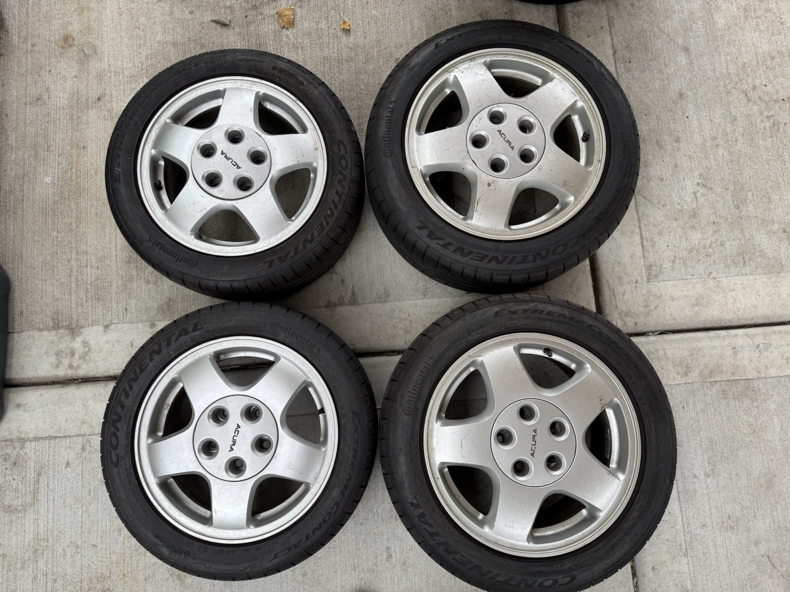 91-93 Acura NSX OEM Wheels and Continentail Tires Staggered Wheel Set