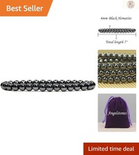 Elegant Handcrafted Black Hematite Bracelet - 6mm Beads for Unisex Style
