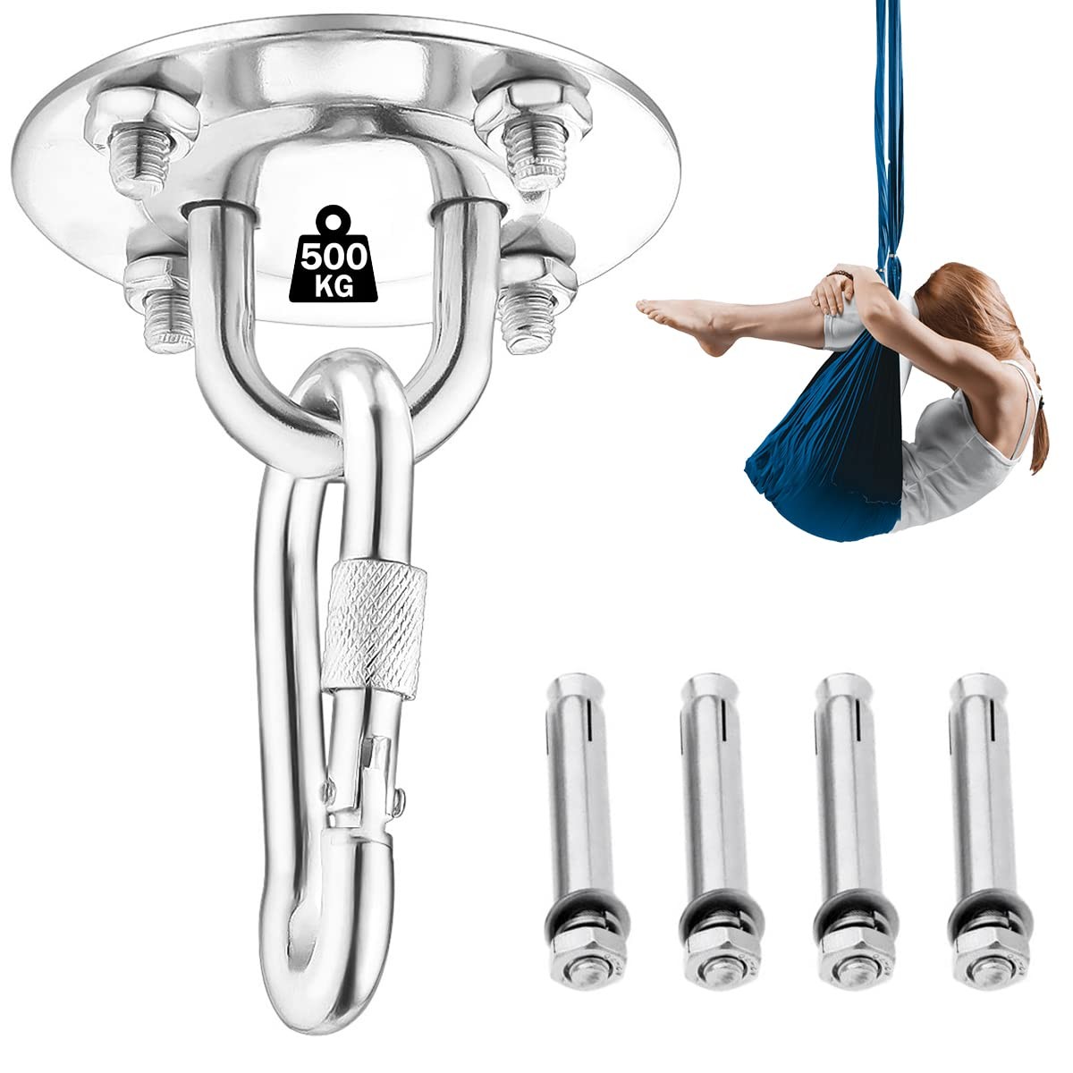 Gancio per Soffitto, Supporto per Sacco da Boxe, Yoga e Amaca Fissaggio a (c2W)