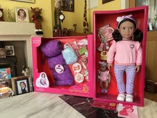 Image of Our Generation Doll Tyler & Baby Sister Shae with Slumber Sleepover set "New/Box