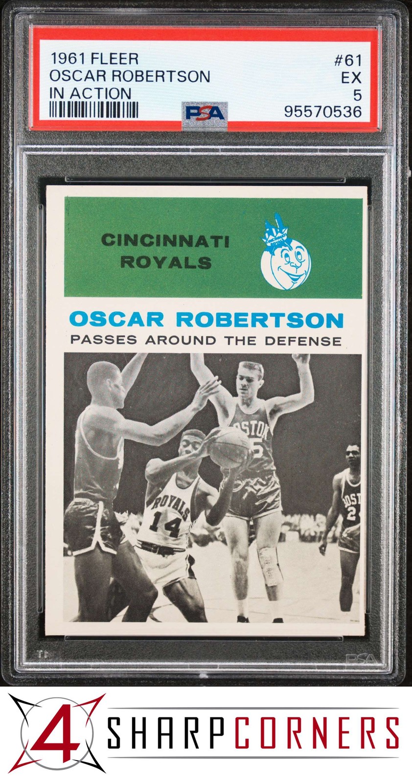 1961 FLEER IN ACTION #61 OSCAR ROBERTSON RC HOF PSA 5