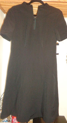 NIC +  ZOE  BLACK  FRONT SEXY SLIT  SHORT SLEEVE  FLARE  DRESS NWT SZ 8