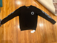 Chrome Hearts Men s Black Graphic Logo Pullover Sweatshirt Round Neck M