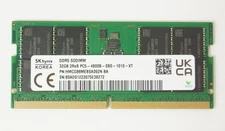 SK HYNIX | 32GB 2Rx8 PC5-4800B-SB0-1010-XT | DDR5 SODIMM Module | Laptop RAM