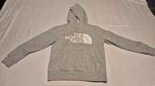 The North Face Fleece Hoodie Gray Hooded Pullover with Pockets Youth Size M-10