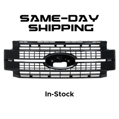 Platinum Front Upper Grille Gloss Black For Ford F250 F350 Super Duty 2017-2019
