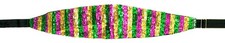 Sequin Cummerbund Belt Mardigras Stripes Adult-Unisex, one size