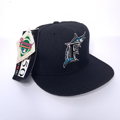 #ad #ad Vintage 90s Florida Marlins Hat New Era Diamond Pro Model 7 3 8 Wool USA $89.97