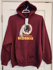 NWT Vintage Washington Redskins now Commanders Hoodie, Burgundy  Gold, 2XL
