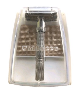 Vintage 1963 Gillette Aristocrat I-1 Slim Adjustable Double Edge Razor With Case
