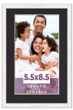 5.5x8.5 Frame White With Black Picture Mat For 5.5x8.5 Photo - White 8.5x11 Fram