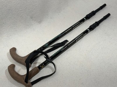 REI Komperdel Walker Antishock Trekking Poles Adjustable Hiking Sticks Cork Grip