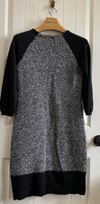Ann Taylor Loft Sweaterdress Knit Gray & Black Knee Length Raglan sz M Medium