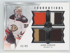2019-20 UD The Cup Foundations Quad Jersey Patch John Gibson 01/49 #F-GI