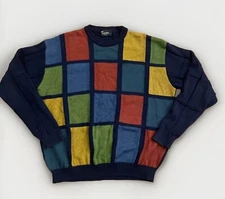 Tosani Sweater Mens Size XL Multicolor  Block Cotton Blend Knit Crew Neck Canada